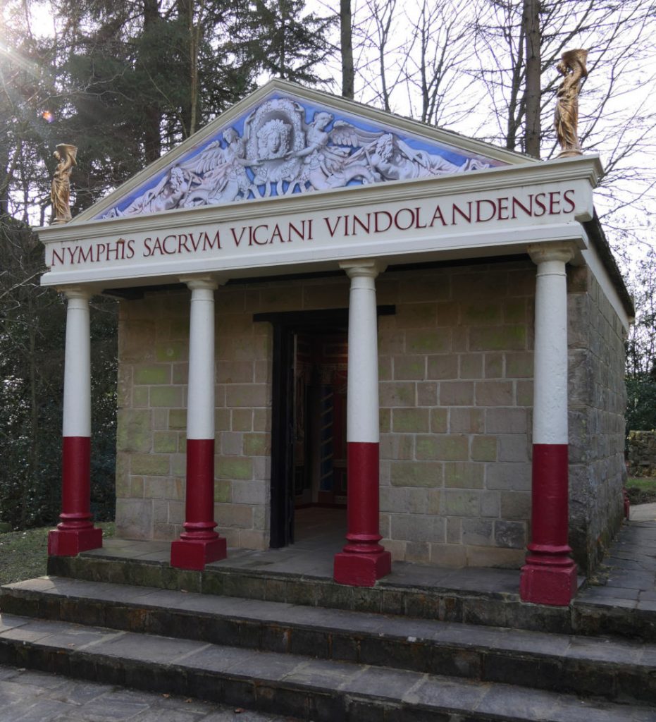 reconstructed temple of the nymphs at vindolanda