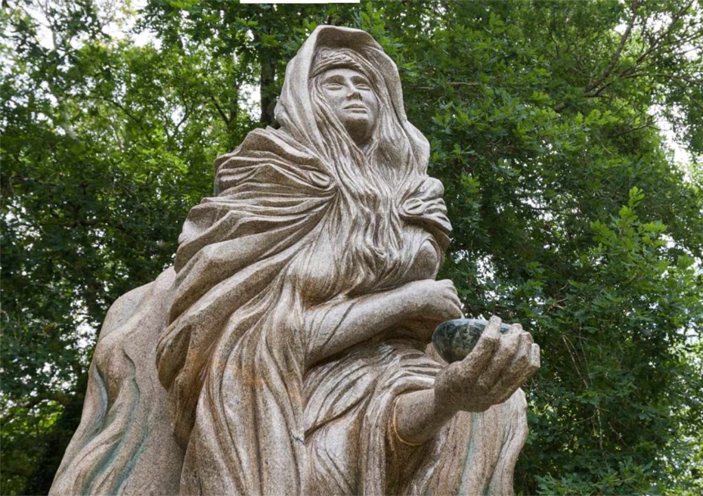 Goddess Nabia statue in San Sadurniño