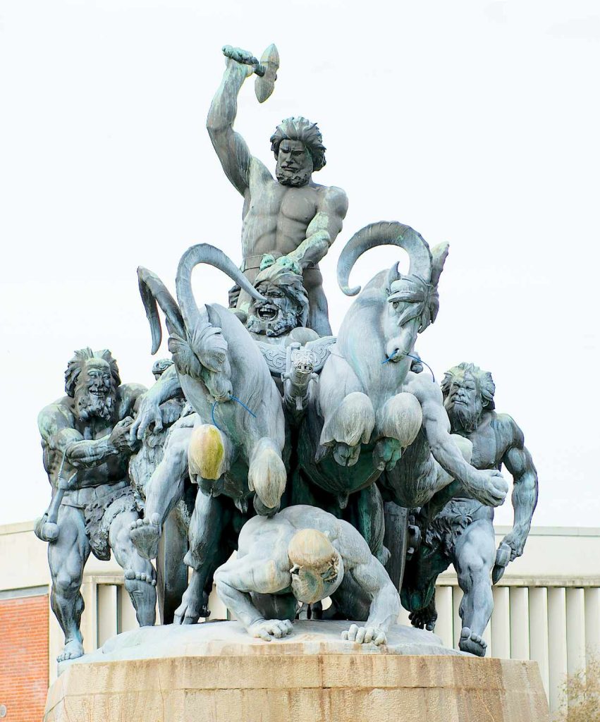 Sculpture of Thor's battle with the giants